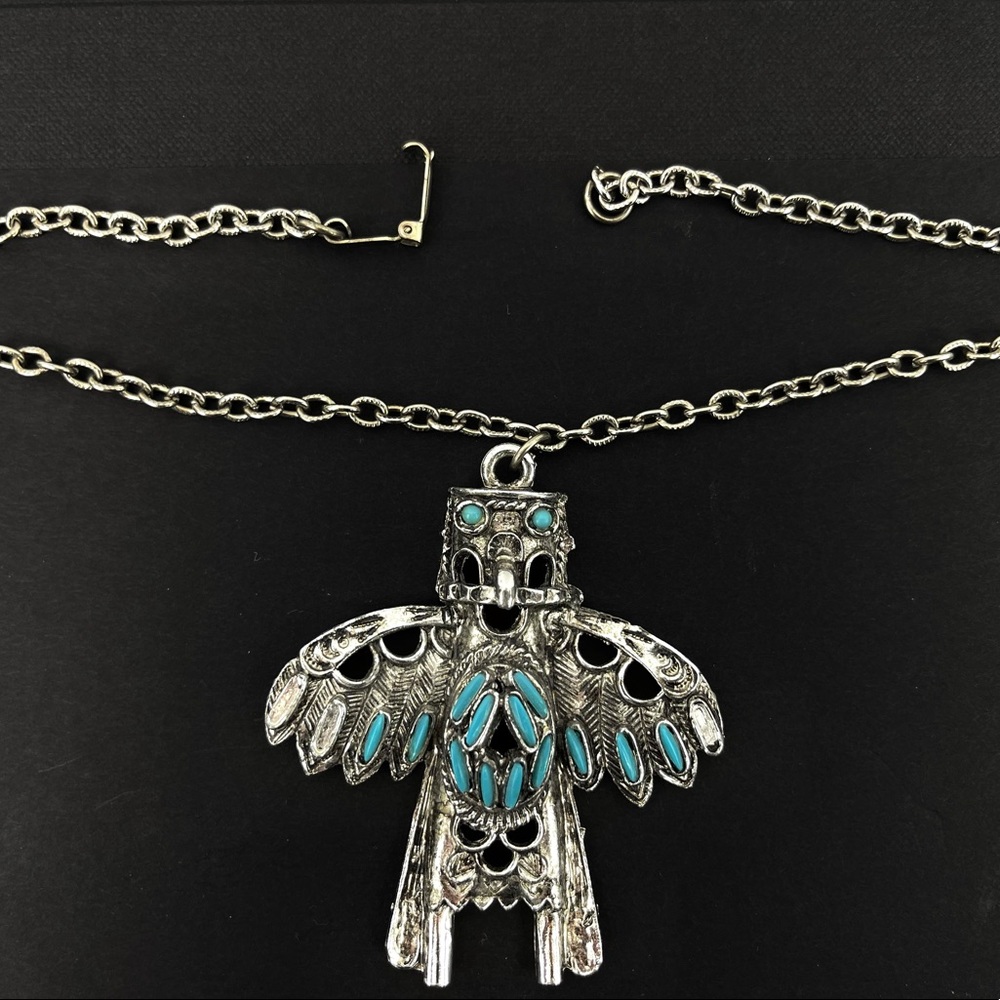 Vintage Navajo Thunderbird Pendant Necklace